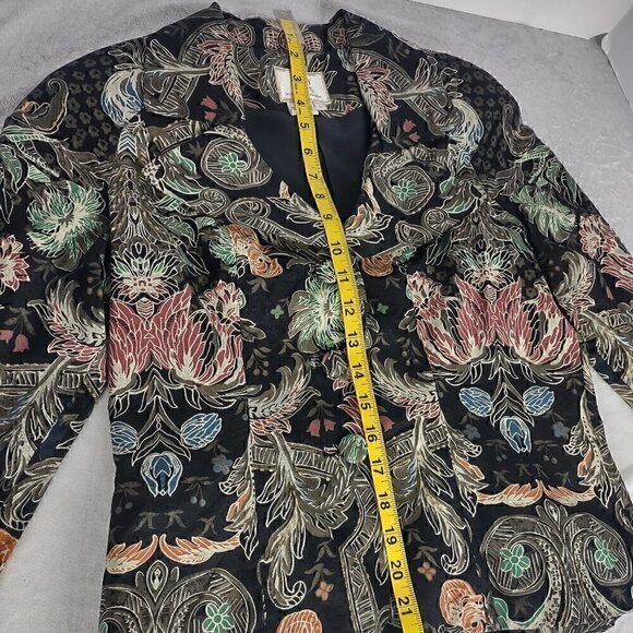 Mary Bays (Victoria Royal) Vintage Beaded Floral Print Silk Blazer, Size 4 - Picture 10 of 12